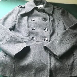 Pea coat, grey, size large